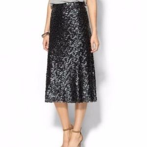 Sabine Black Sequin Midi Skirt